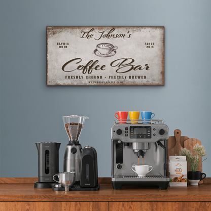 Personalized Coffee Bar Sign (Light)