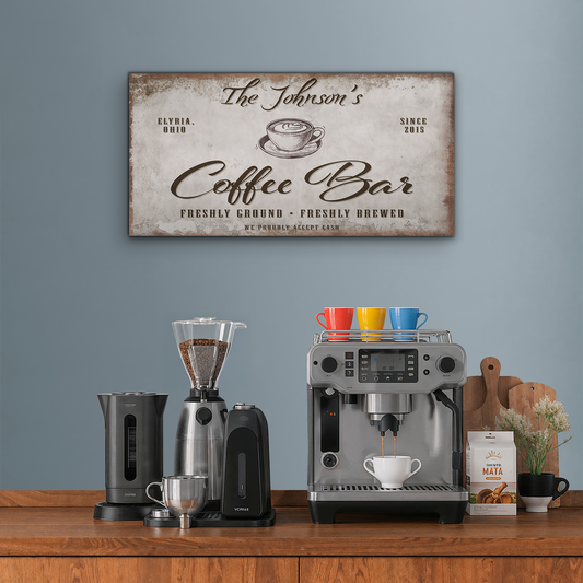 Personalized Coffee Bar Sign (Light)