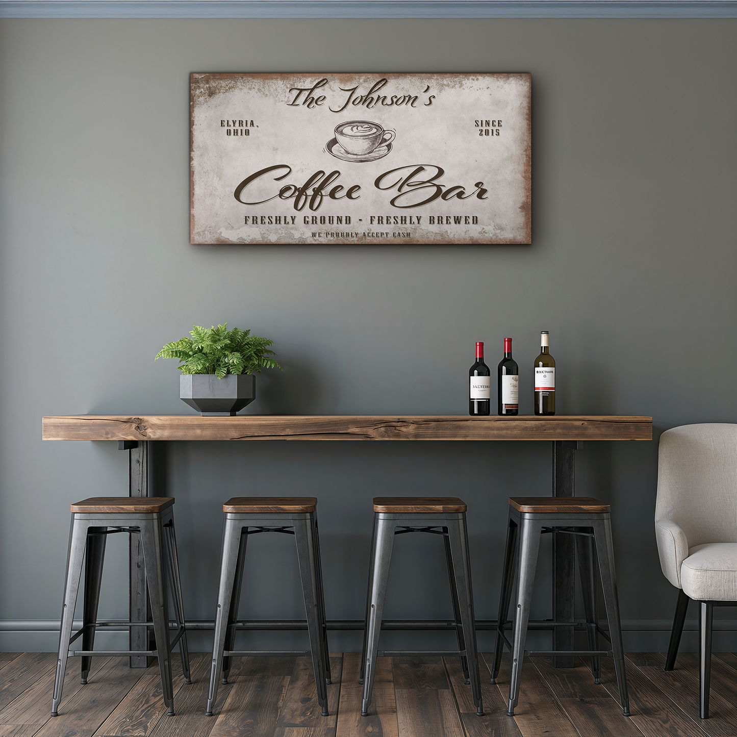 Personalized Coffee Bar Sign (Light)