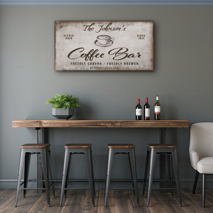 Personalized Coffee Bar Sign (Light)