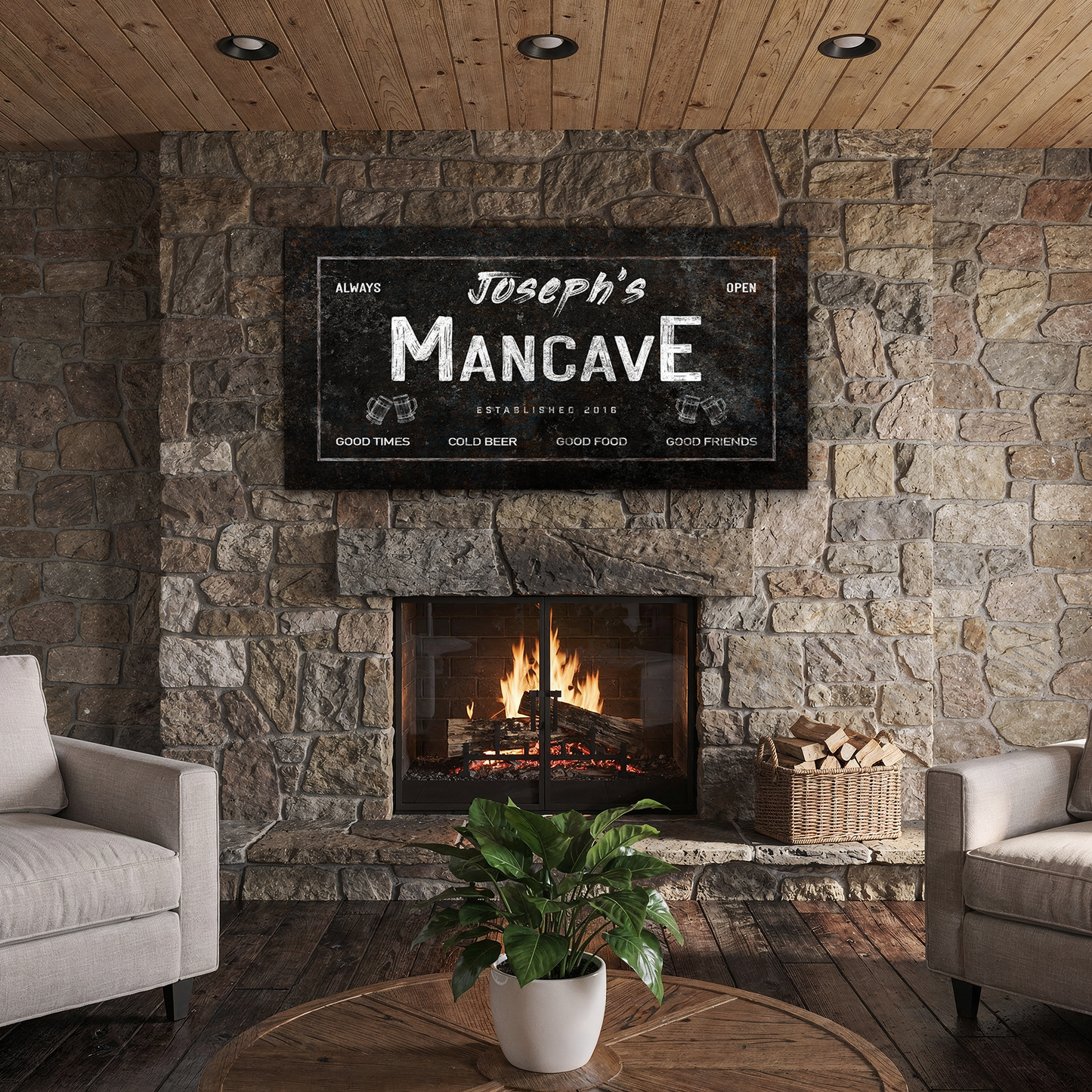 Man Cave Personalized Bar Sign P1016