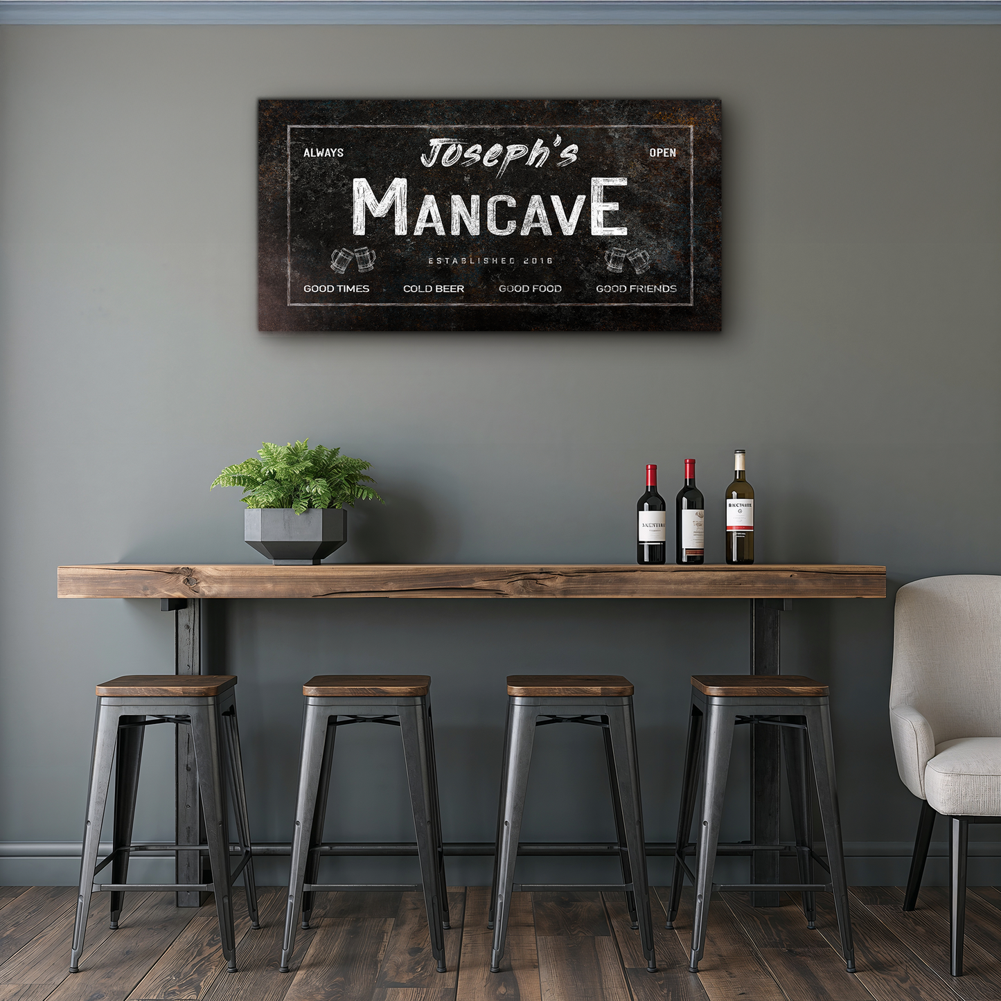 Man Cave Personalized Bar Sign P1016